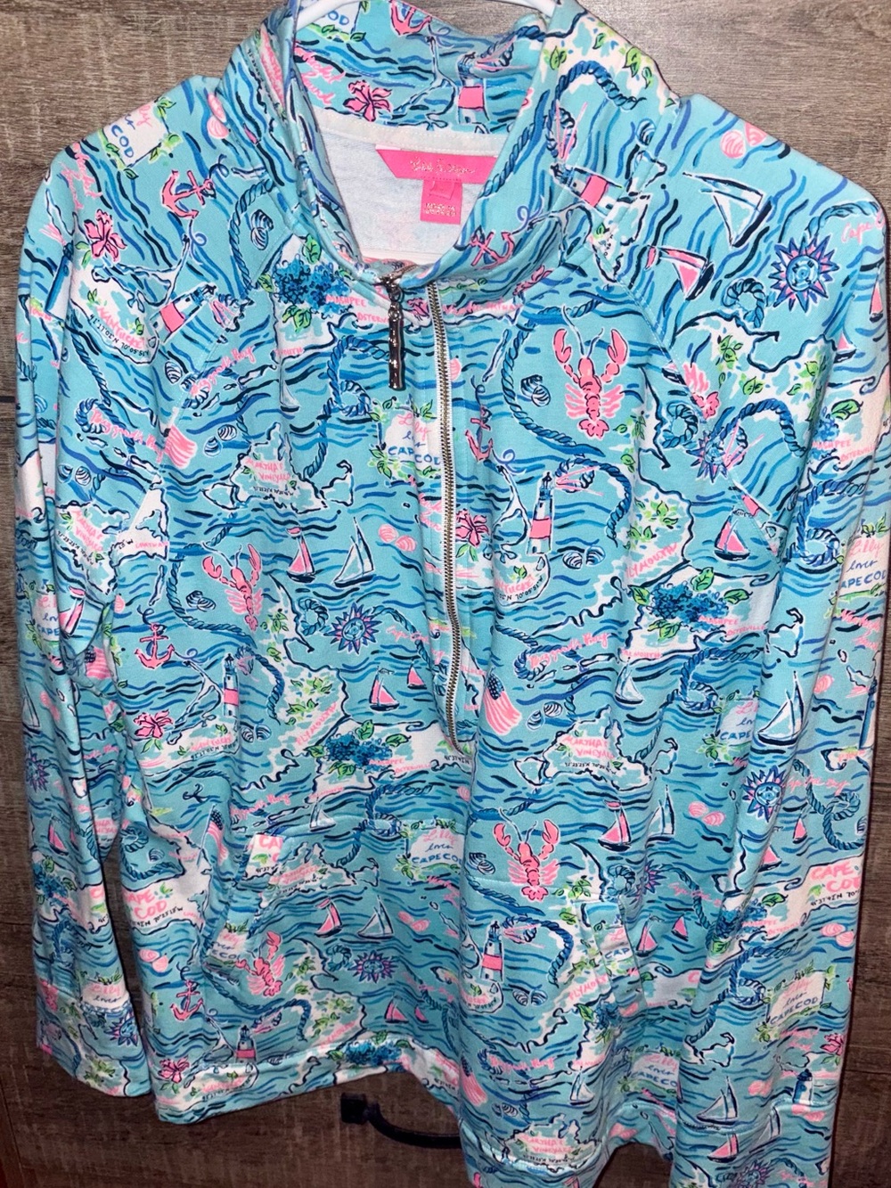 Lilly Pulitzer Cape Cod Skipper Popover UPF 50+ EUC Large - Picture 3 of 5